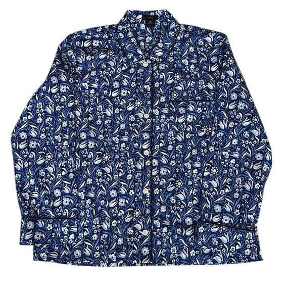 J. Crew Women’s Long-sleeve cotton poplin pajama top in floral flourish Size M - Picture 1 of 12